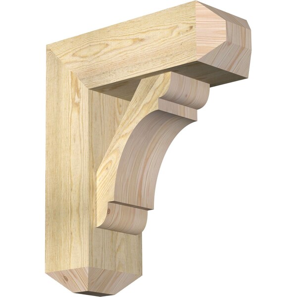 Ekena Millwork Olympic Craftsman Rough Sawn Bracket w/ Offset Brace, Douglas Fir, 8"W x 22"D x 26"H BKT0806X22X26OLY04RDF - main